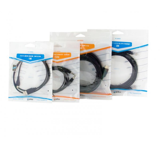 Piko Патч-корд Piko CAT5e UTP Ethernet RJ45, 3 m, Black (1283126474057)