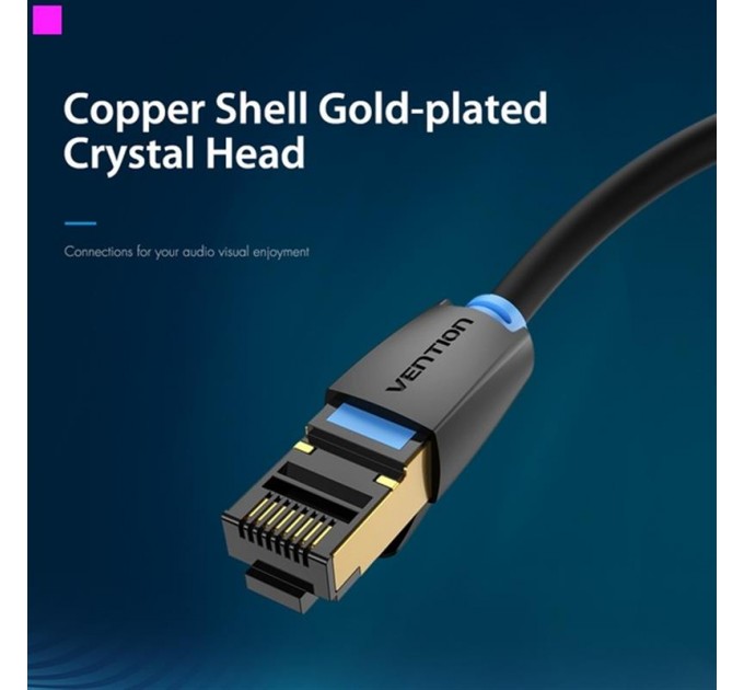 Vention Патч-корд Vention CAT 8 SFTP Ethernet, 3 m, Black (IKABI)