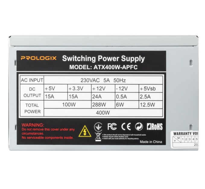 Prologix Блок живлення Prologix 400W Bulk (E)