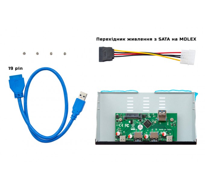 Frime USB-хаб Frime USB 3.1 2 x type A & 2 x type C VL820 Black (ECF-FP2xTA&2xTC.54)