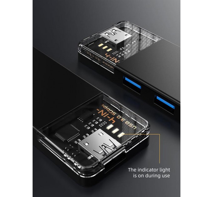 Cabletime Концентратор Cabletime USB - 4 Port USB 3.0, 5Gbps, 0.15 m (CB01B)