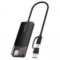 Cabletime Концентратор Cabletime USB C/A - 4 Port USB 3.0, 5Gbps, 0.15 m (CB05B)
