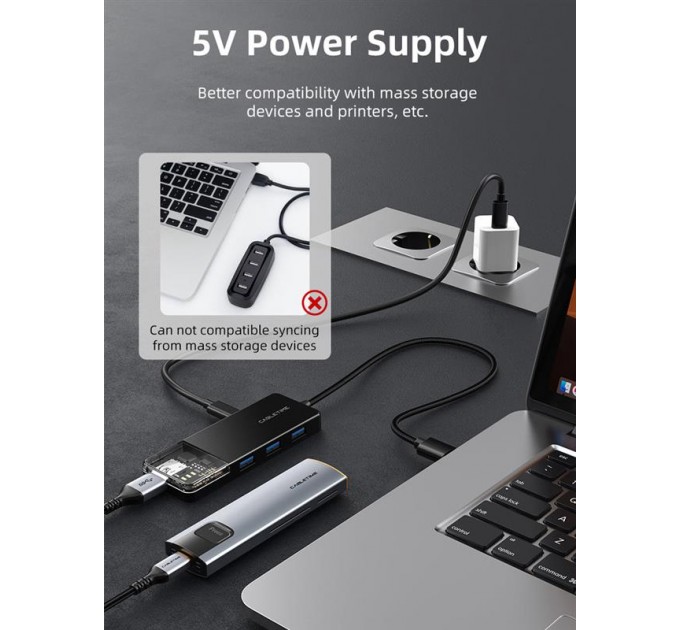 Cabletime Концентратор Cabletime USB Type C - 4 Port USB 3.0, 0.15 m (CB02B)