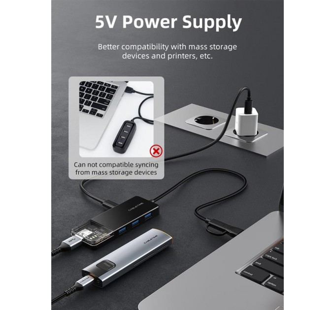 Cabletime Концентратор Cabletime USB Type C - 4 Port USB 3.0, 0.15 m (CB03B)