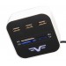 Frime Концентратор USB 2.0 Frime 3хUSB2.0, SD, MS, TF Black/White (FHC-AllinOne3p2W)