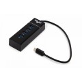 Frime Концентратор USB Frime (1х3.0&3x2.0) Type-C Black (FH-20060)