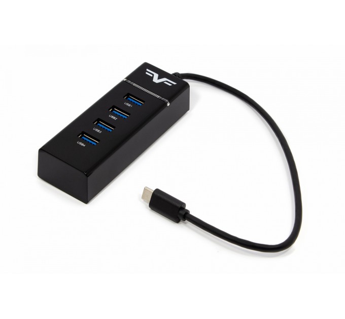 Frime Концентратор USB Frime (1х3.0&3x2.0) Type-C Black (FH-20060)