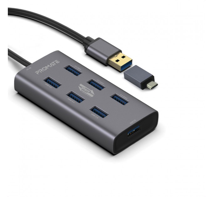 Promate Концентратор USB Promate EzHub Grey (ezhub-7.grey)