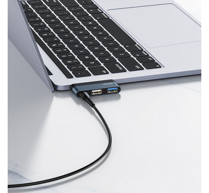 Usams Концентратор USB Type-C Usams US-SJ490 Mini HUB Black (SJ490HUB01)