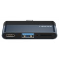 Usams Концентратор USB Type-C Usams US-SJ491 Mini HUB Black (SJ491HUB01)