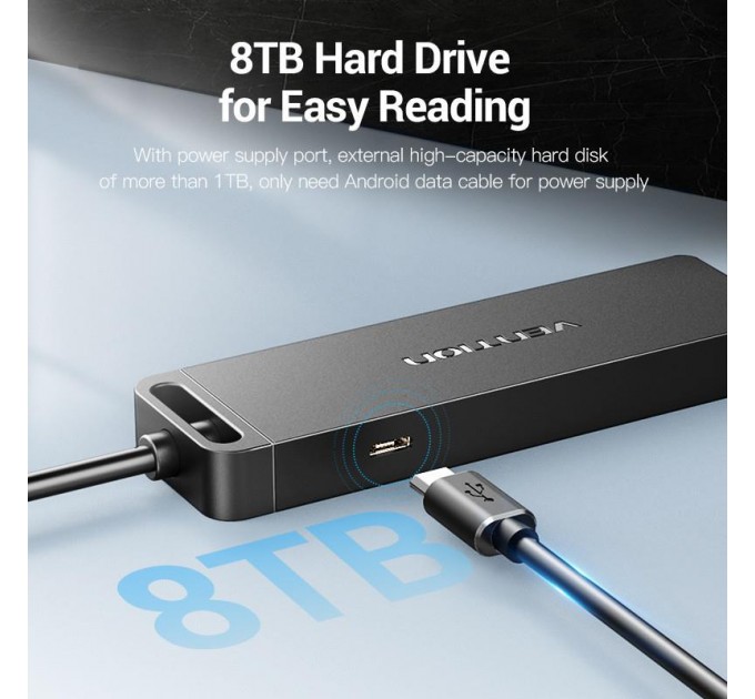 Vention Концентратор Vention 4-Port с micro USB питанием 0.15M Black (CHLBB)