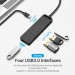Vention Концентратор Vention 4-Port с micro USB питанием 0.15M Black (TGKBB)