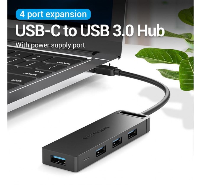 Vention Концентратор Vention 4-Port с micro USB питанием 0.15M Black (TGKBB)