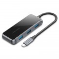 Vention Концентратор Vention 5 в 1 Type-C-HDMI-USB-PD 3USB 3.0 4K 60Hz 87W 0.15m Black (TFBHB)