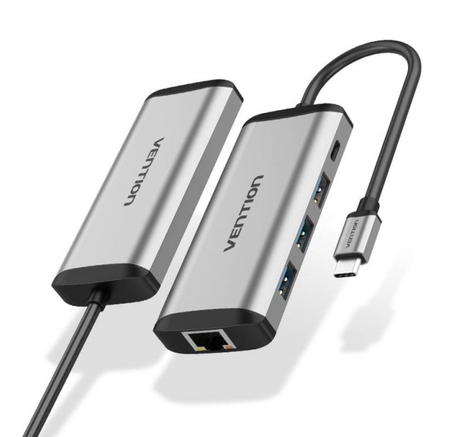 Vention Концентратор Vention USB-C 3-Port, RJ-45, PD, 0.15 m (TGDHB)