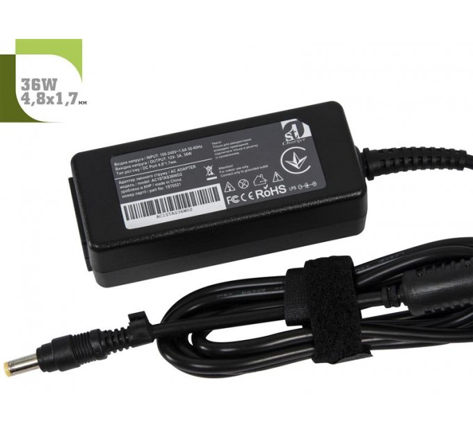 1StCharger Блок питания 1StCharger для ноутбука Asus 12V 36W 3A 4.8х1.7мм + каб.пит. (AC1STAS36WD2)