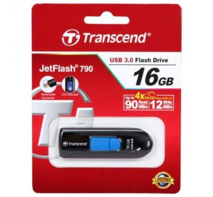 Transcend USB флеш накопичувач Transcend 16GB JetFlash 790 USB 3.0 (TS16GJF790K)