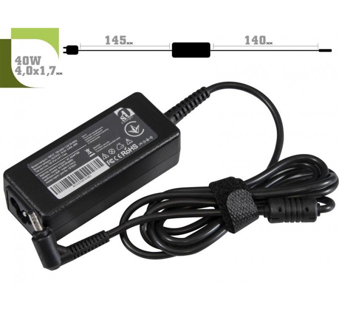 1StCharger Блок питания 1StCharger для ноутбука HP 19.5V 40W 2.05A 4.0х1.7мм + каб.пит. (AC1STHP40WD)