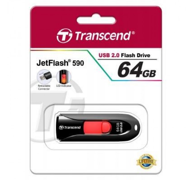 Transcend USB флеш накопичувач Transcend 64GB JetFlash 590 USB 2.0 (TS64GJF590K)