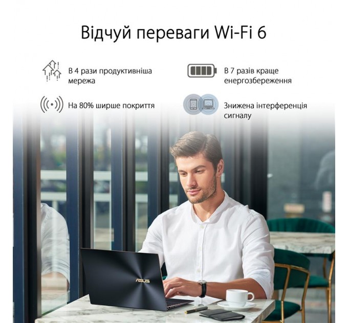 ASUS Беспроводной адаптер Asus USB-AX56W/O cradle (90IG06H0-MO0R10) (WiFi6, AX1800, Realtek, WPA3, 1xUSB 3.2, антенны: 2)