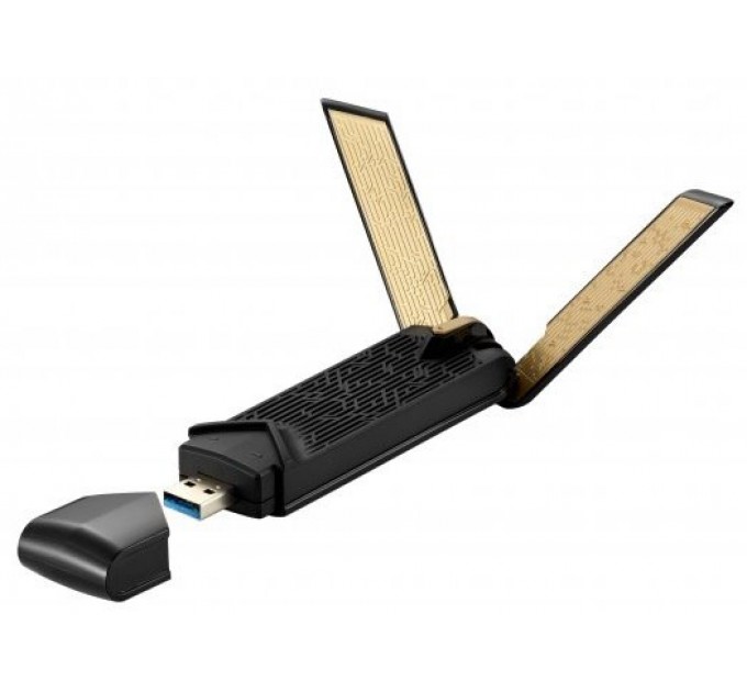 ASUS Беспроводной адаптер Asus USB-AX56W/O cradle (90IG06H0-MO0R10) (WiFi6, AX1800, Realtek, WPA3, 1xUSB 3.2, антенны: 2)