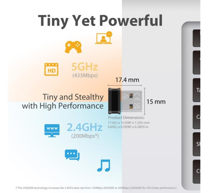 Edimax Беспроводной адаптер Edimax EW-7811ULC (AC600, nano)