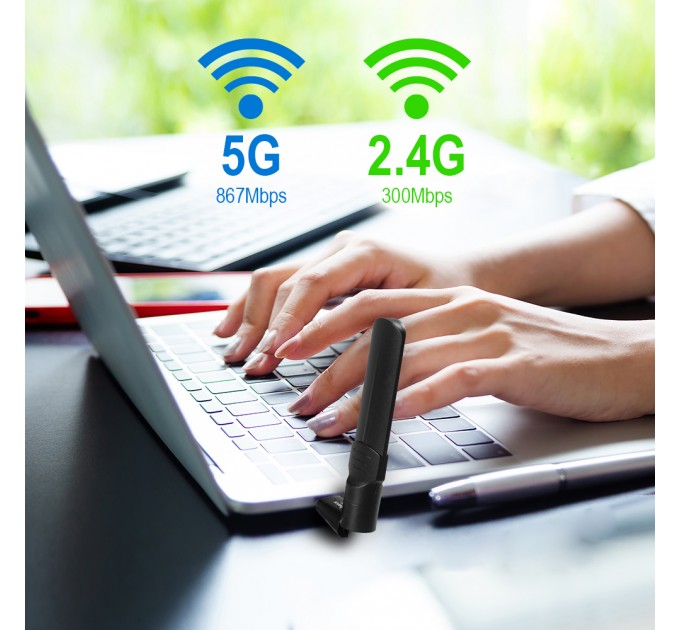 Edimax Беспроводной адаптер Edimax EW-7822UAD (AC1200, 1xUSB 3.0, MU-MIMO, внешняя антенна)