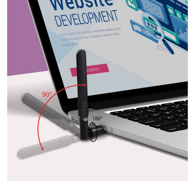 Edimax Беспроводной адаптер Edimax EW-7822UAD (AC1200, 1xUSB 3.0, MU-MIMO, внешняя антенна)