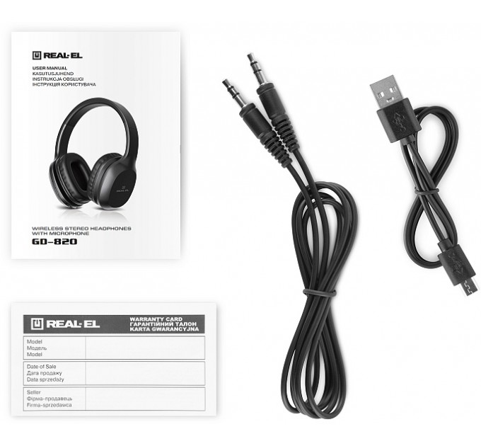 REAL-EL Bluetooth-гарнитура REAL-EL GD-820 Black