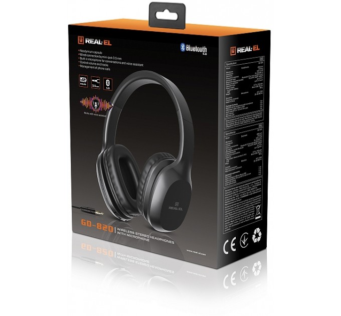REAL-EL Bluetooth-гарнитура REAL-EL GD-820 Black