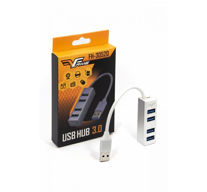 Frime Концентратор USB Frime 4хUSB3.0 Silver (FH-30520)