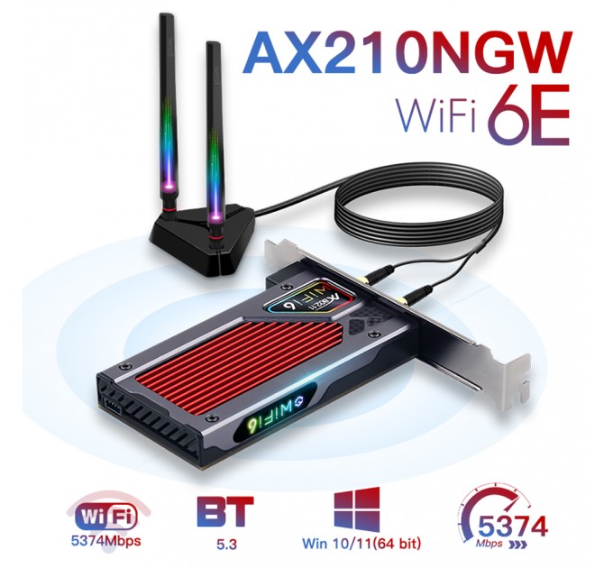 Fenvi Беспроводной адаптер Fenvi FV-AXE3000RGB Gaming (Intel AX210)