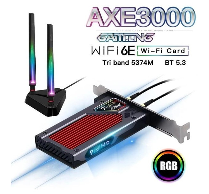 Fenvi Беспроводной адаптер Fenvi FV-AXE3000RGB Gaming (Intel AX210)