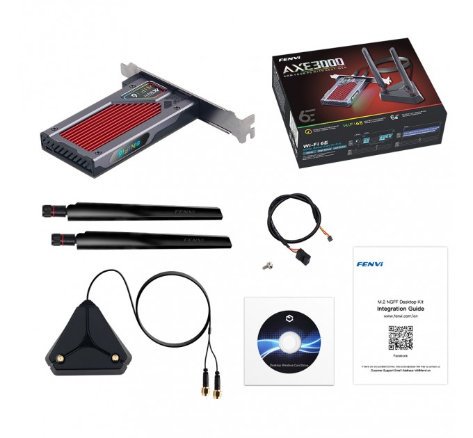 Fenvi Беспроводной адаптер Fenvi FV-AXE3000RGB Gaming (Intel AX210)