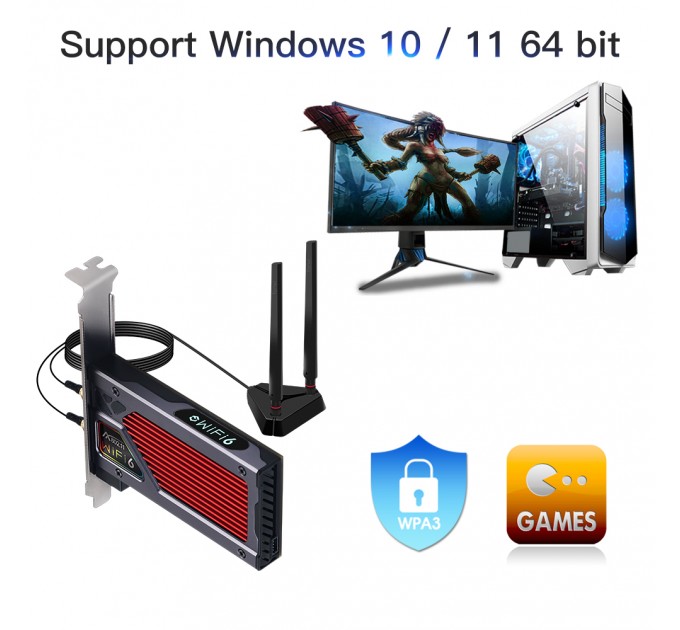 Fenvi Беспроводной адаптер Fenvi FV-AXE3000RGB Gaming (Intel AX210)