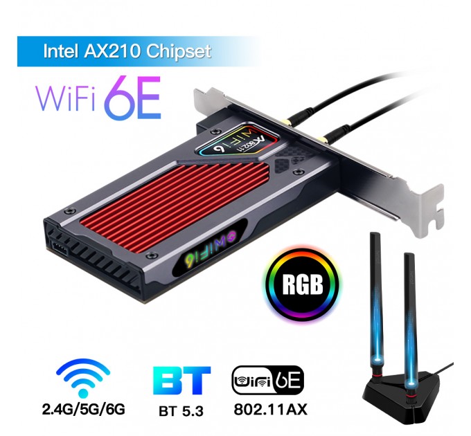 Fenvi Беспроводной адаптер Fenvi FV-AXE3000RGB Gaming (Intel AX210)