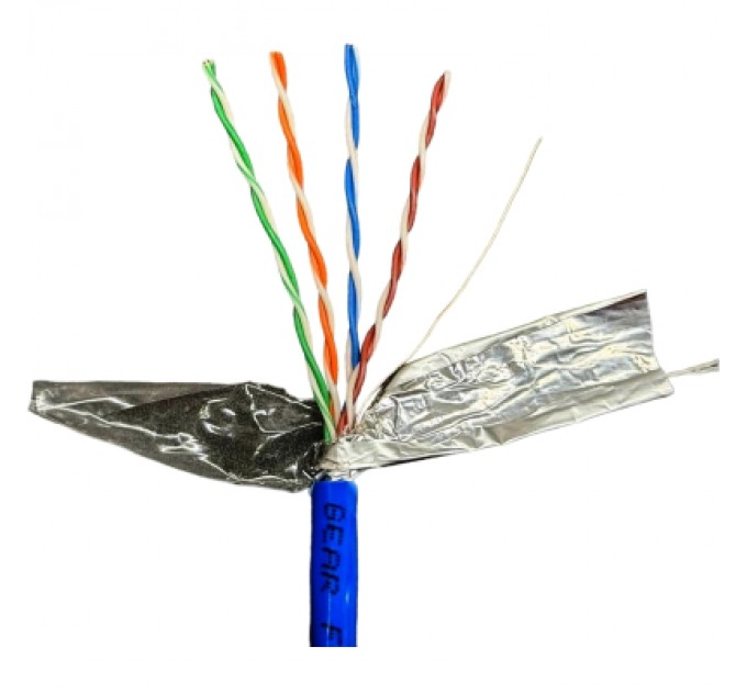 GEAR Кабель мережевий GEAR FTP 100м, cat.5e, CU, 4*2*0,51, PVC, indoor, blue (GEC-FTPCU051100)