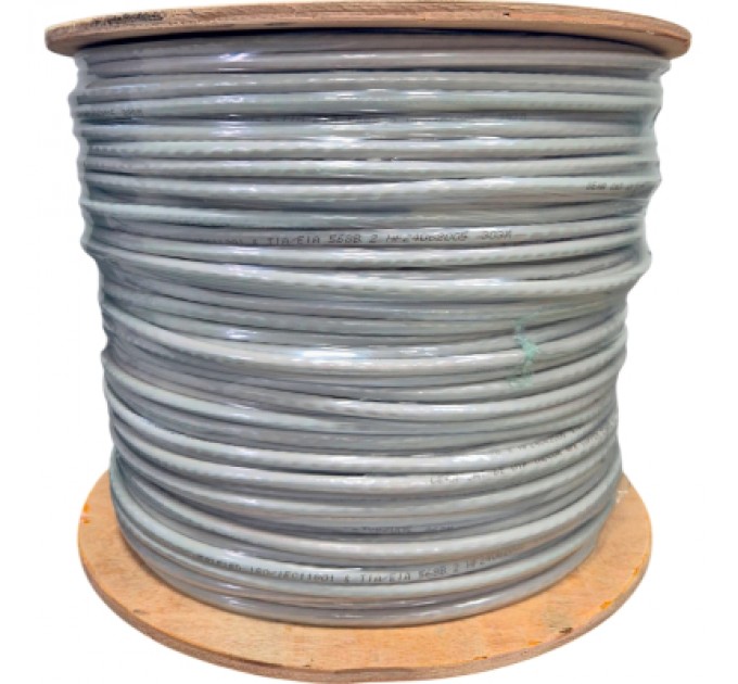 GEAR Кабель мережевий GEAR UTP 305м, cat.6, CU, 4*2*0,54, PVC, indoor, grey (GEC-UTPC6CU054305)