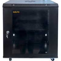 Шафа настінна GEAR 12U 19'' 600x600x600 мм, + полка 19", black (GWMSN-12U-600-600)
