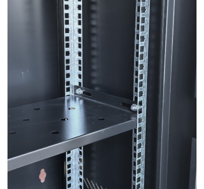 GEAR Шафа настінна GEAR 12U 19'' 600x600x600 мм, + полка 19", black (GWMSN-12U-600-600)