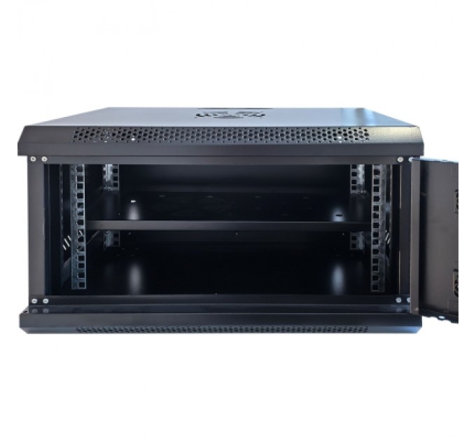 GEAR Шафа настінна GEAR 6U 19'' 600x600x300 мм, + полка 19", black (GWMSN-6U-600-600)