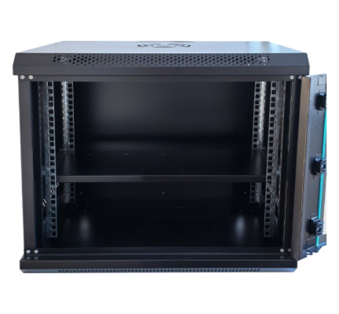 GEAR Шафа настінна GEAR 9U 19'' 600x600x450 мм, + полка 19", black (GWMSN-9U-600-600)