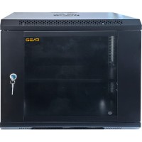 Шафа настінна GEAR 9U 19'' 600x600x450 мм, + полка 19", black (GWMSN-9U-600-600)