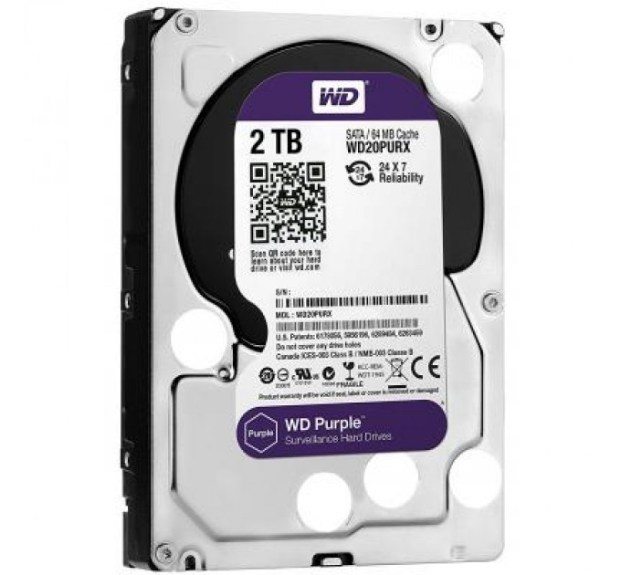 WD Жорсткий диск 3.5" 2TB WD (WD20PURZ)