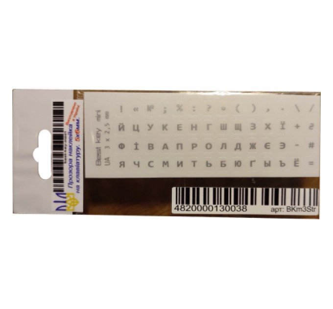 BestKey Наклейка на клавіатуру BestKey мініатюрна прозора, 56, срібний (BKm3STr)