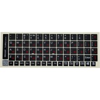 Наклейка на клавіатуру BestKey непрозора чорна, 68, червоний (BK13RED/025)