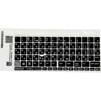 Наклейка на клавіатуру BestKey непрозора чорна, 76, білий (BKU13WHI/015)