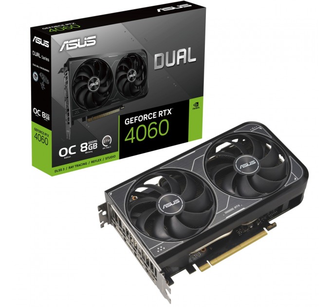 ASUS Відеокарта GF RTX 4060 8GB GDDR6 Dual OC V2 Asus (DUAL-RTX4060-O8G-V2)