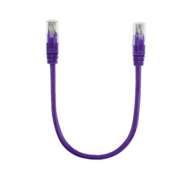 Ritar Патч-корд 0.25м, RJ-45, Cat.5e, CU, мідь, фіолетовий Ritar (PCR-CU/0.25Pe / 14091)