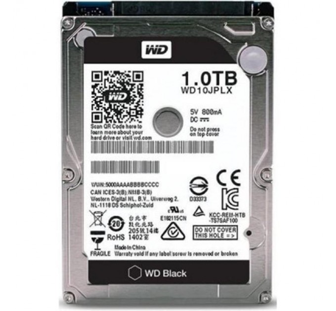 WD Накопитель HDD 2.5" SATA 1.0TB WD Black 7200rpm 32MB (WD10JPLX)